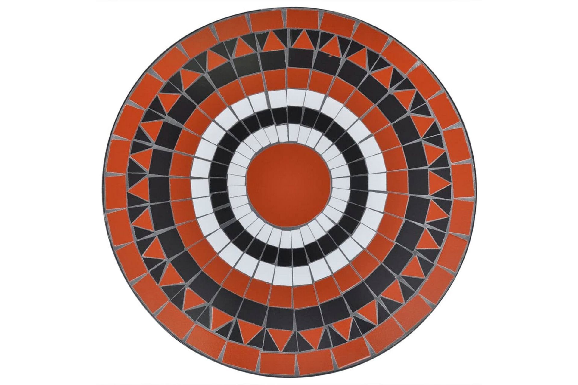 Bistrobord terrakotta og hvitt 60 cm mosaikk - Hvit - Hagemøbler - Hagegruppe - Cafesett