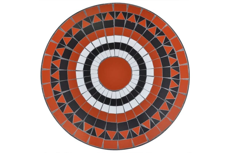 Bistrobord terrakotta og hvitt 60 cm mosaikk - Hvit - Hagemøbler - Hagegruppe - Cafesett