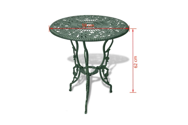 Bistrosett 3 deler støpt aluminium grønn - Grønn - Hagemøbler - Hagegruppe - Cafesett
