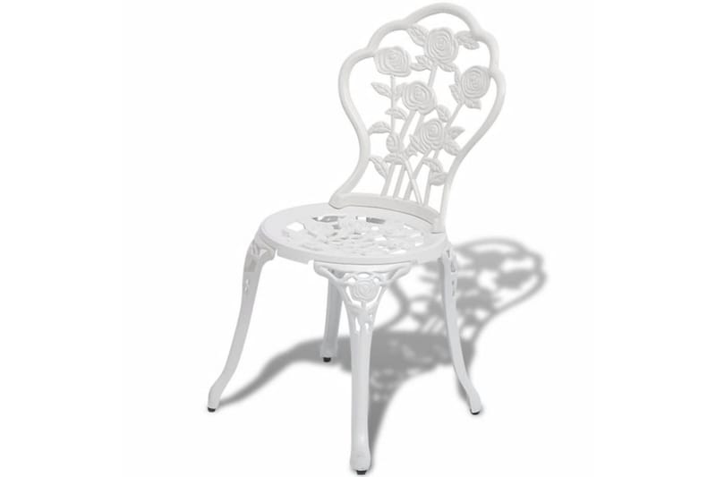 Bistrosett 3 deler støpt aluminium hvit - Hvit - Hagemøbler - Hagegruppe - Cafesett