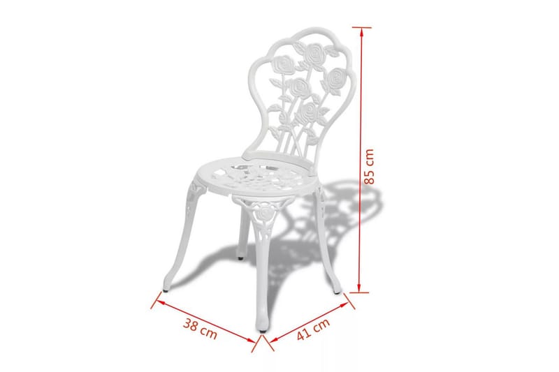 Bistrosett 3 deler støpt aluminium hvit - Hvit - Hagemøbler - Hagegruppe - Cafesett