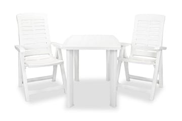 Bistrosett i 3 deler plast hvit - Hvit - Hagemøbler - Hagegruppe - Cafesett