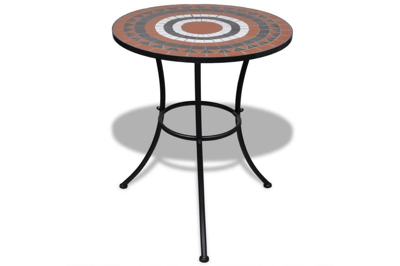 Bistrosett med keramikkfliser 3 deler terrakotta og hvit - Terrakotta/Hvit - Hagemøbler - Hagegruppe - Cafesett