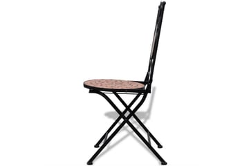 Bistrosett med keramikkfliser 3 deler terrakotta - Terrakotta - Hagemøbler - Hagegruppe - Cafesett