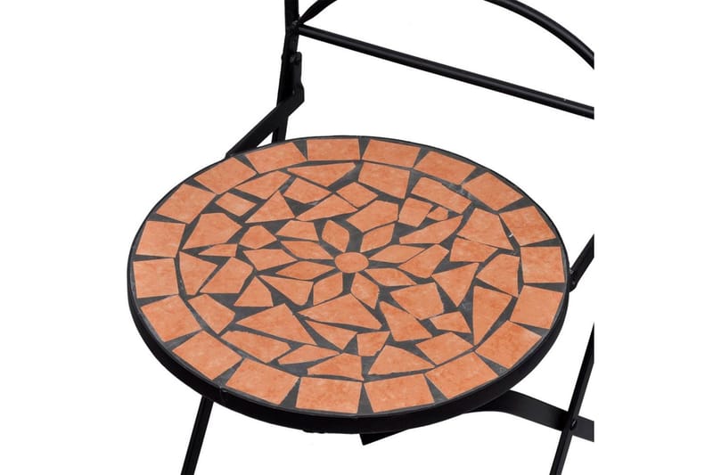 Bistrosett med keramikkfliser 3 deler terrakotta - Terrakotta - Hagemøbler - Hagegruppe - Cafesett