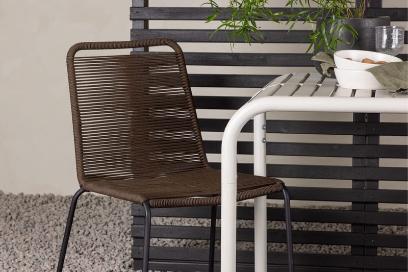 Borneo Cafésett 70 cm + 2 Lindos Spisestoler - Brun/Beige - Hagemøbler - Balkong - Balkongmøbler - Balkonggrupper