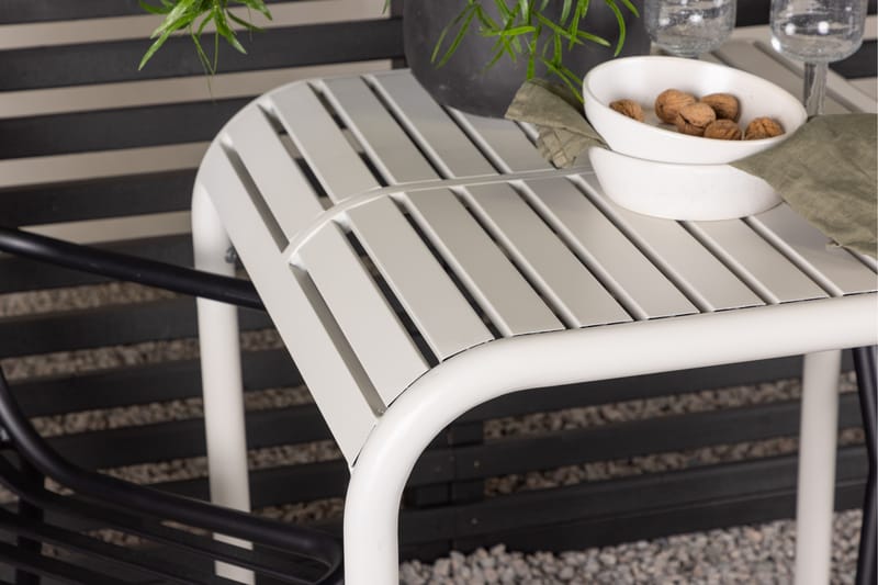 Borneo Cafésett 70 cm + 2 Peking Karmstoler - Svart/Beige - Hagemøbler - Balkong - Balkongmøbler - Balkonggrupper