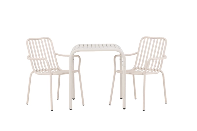 Borneo Cafésett 70 cm + 2 Peking Karmstoler - Beige - Hagemøbler - Balkong - Balkongmøbler - Balkonggrupper