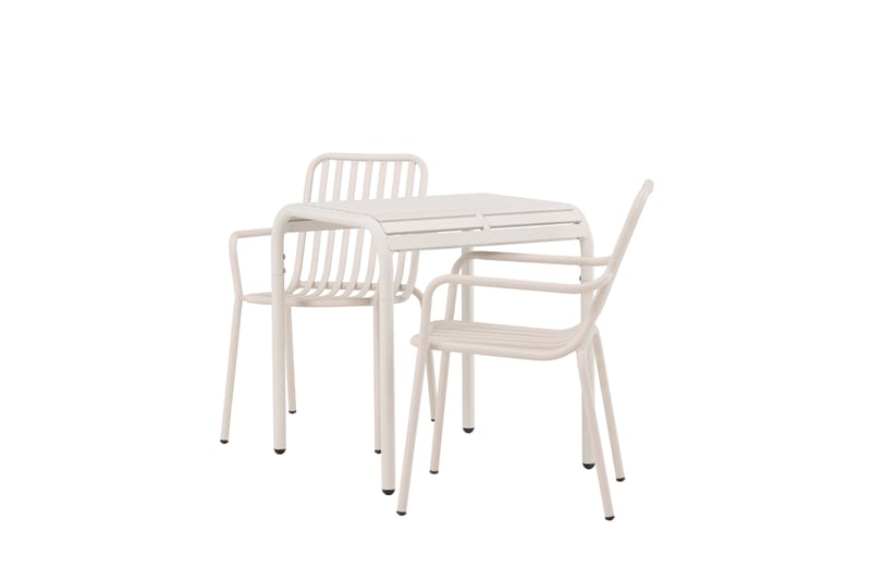 Borneo Cafésett 70 cm + 2 Peking Karmstoler - Beige - Hagemøbler - Balkong - Balkongmøbler - Balkonggrupper