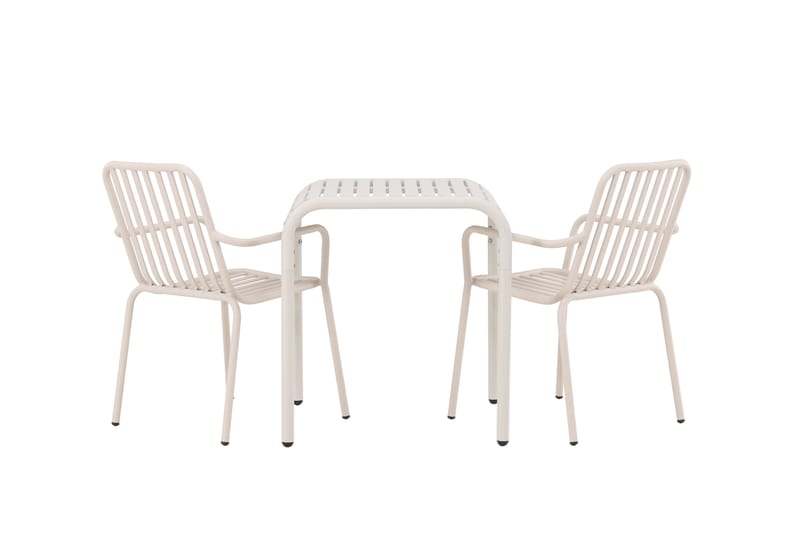 Borneo Cafésett 70 cm + 2 Peking Karmstoler - Beige - Hagemøbler - Balkong - Balkongmøbler - Balkonggrupper