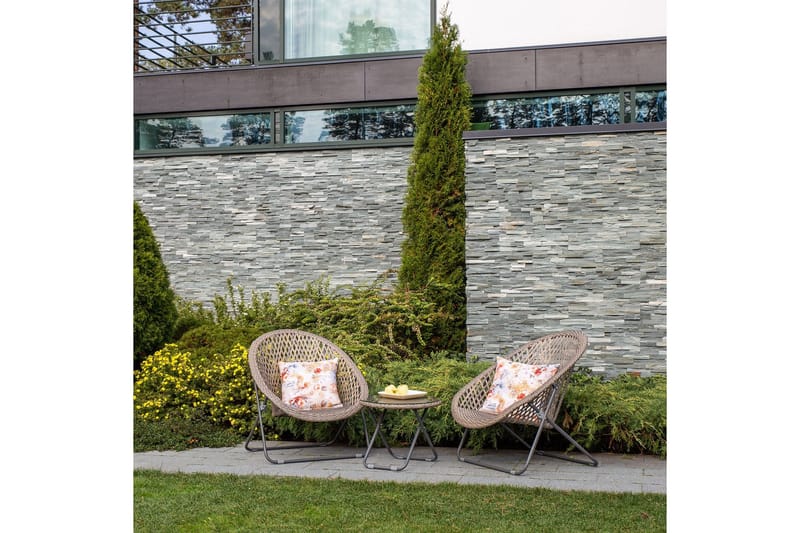 Cafesett TURKU 2 stoler og bord sammenleggbart - Hagemøbler - Hagegruppe - Cafesett