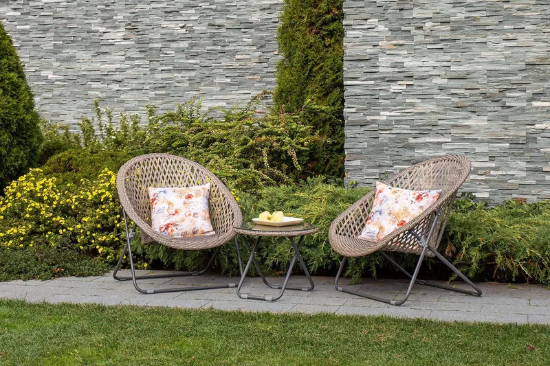 Cafesett TURKU 2 stoler og bord sammenleggbart - Hagemøbler - Hagegruppe - Cafesett