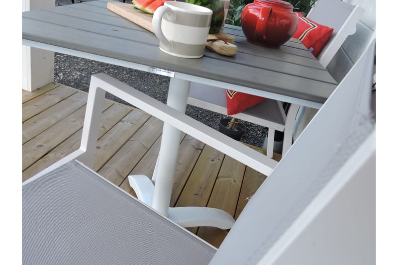 Colorado Cafésett 70 cm + 2 Copacabana Karmstoler - Hvit - Hagemøbler - Balkong - Balkongmøbler - Balkonggrupper