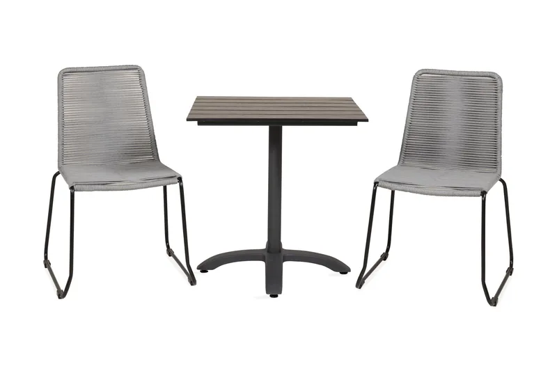 Colorado Cafésett 70 cm + 2 Lindos Spisestoler, Svart