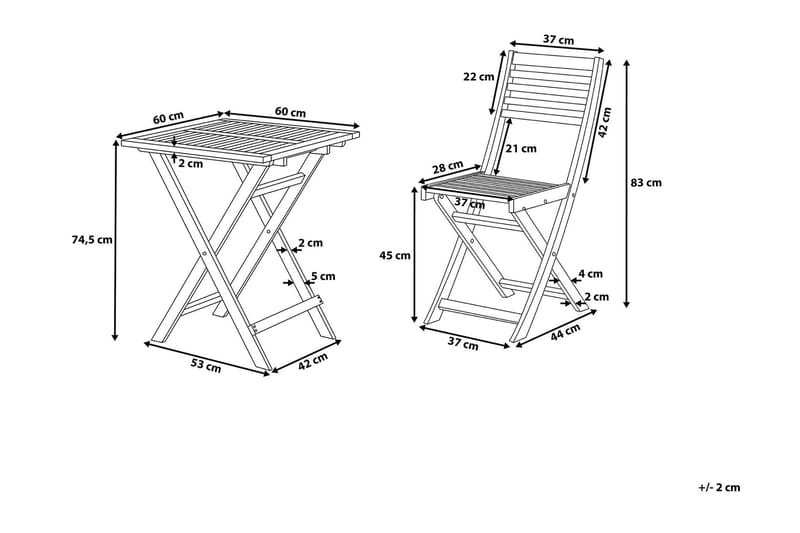 Cordido Cafésett - Hvit - Hagemøbler - Hagegruppe - Cafesett