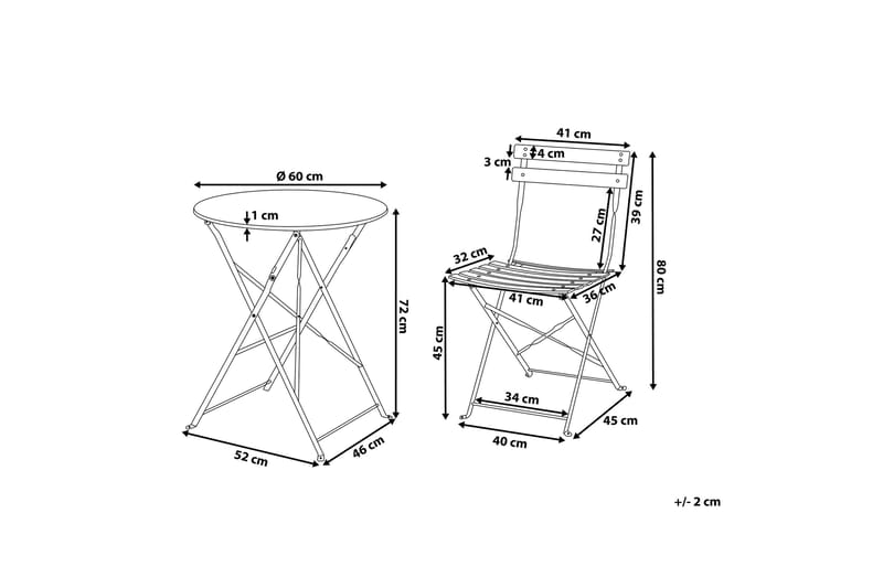 Fiori Balkongsett 45,5 cm - Hvit - Hagemøbler - Hagegruppe - Cafesett