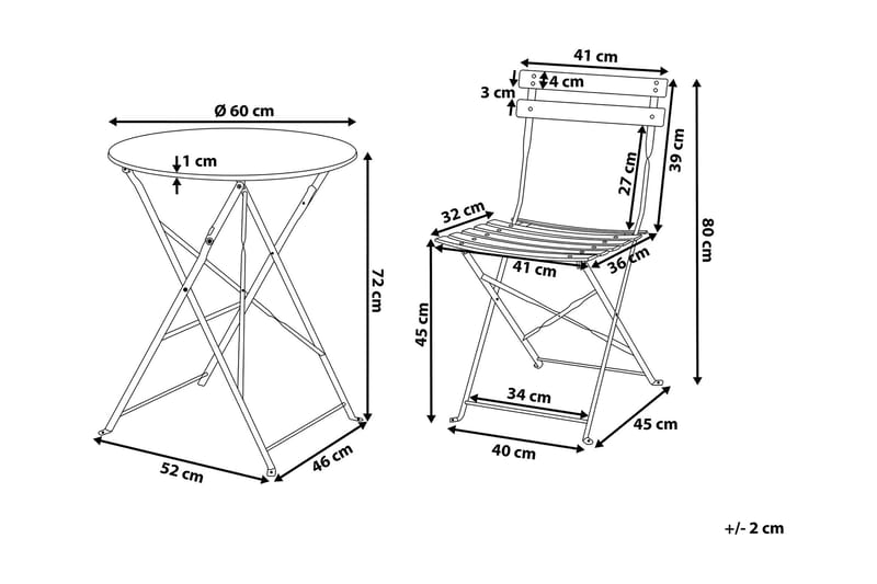 Fiori Balkongsett 52 cm - Blå - Hagemøbler - Hagegruppe - Cafesett