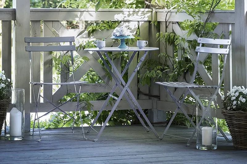 Fiori Balkongsett 52 cm - Grå - Hagemøbler - Hagegruppe - Cafesett