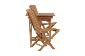 Ghana Cafésett 70 cm + 2 Ghana Sammenleggbart Stol - Brun - Hagemøbler - Balkong - Balkongmøbler - Balkonggrupper