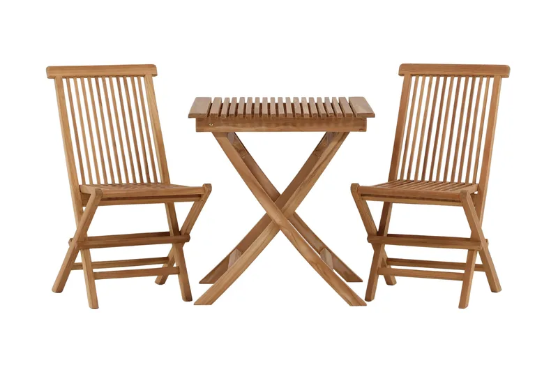 Ghana Cafésett 70 cm + 2 Kenya Sammenleggbart Karmsttolar, Brun