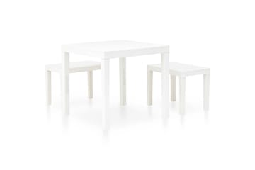 Hagebord med 2 benker plast hvit - Hvit - Hagemøbler - Hagegruppe - Cafesett
