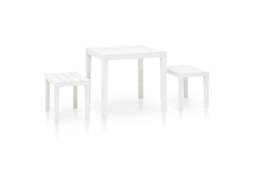 Hagebord med 2 benker plast hvit - Hvit - Hagemøbler - Hagegruppe - Cafesett