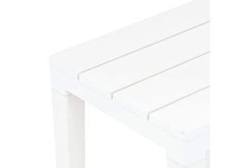 Hagebord med 2 benker plast hvit - Hvit - Hagemøbler - Hagegruppe - Cafesett