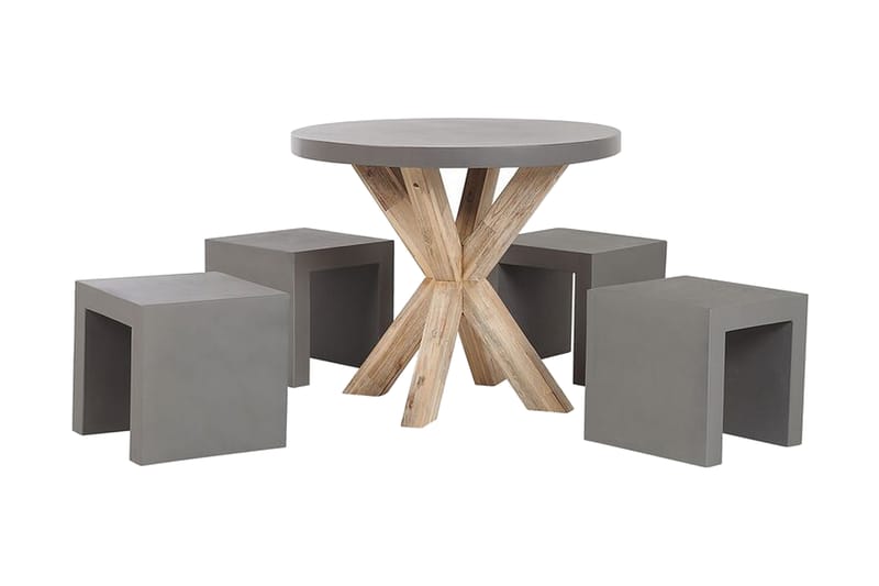 Hagesett bord och 4 krakker 90 OLBIA/TARANTO - Grå - Balkonggrupper - Cafesett