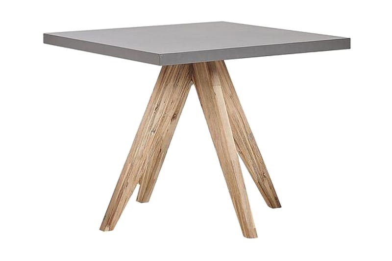 Hagesett med bord og 4 krakker 90 x 90 cm OLBIA - Grå - Hagemøbler - Hagegruppe - Cafesett