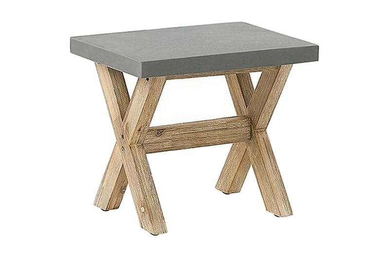 Hagesett med bord og 4 krakker 90 x 90 cm OLBIA - Grå - Hagemøbler - Hagegruppe - Cafesett