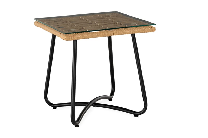 Happ Cafésett 45 cm + 2 Kurvstoler - Natur - Balkonggrupper - Cafesett