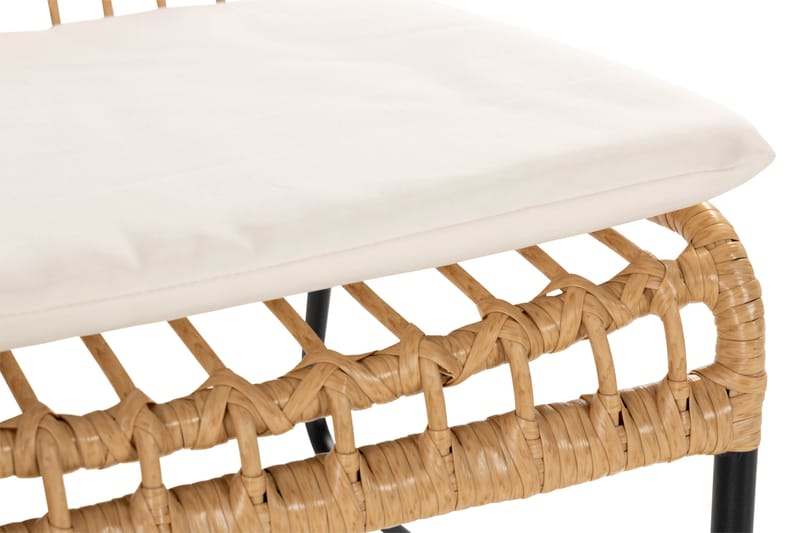 Happ Cafésett 45 cm + 2 Kurvstoler - Natur - Hagemøbler - Hagegruppe - Cafesett
