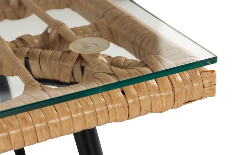 Happ Cafésett 45 cm + 2 Kurvstoler - Natur - Hagemøbler - Hagegruppe - Cafesett