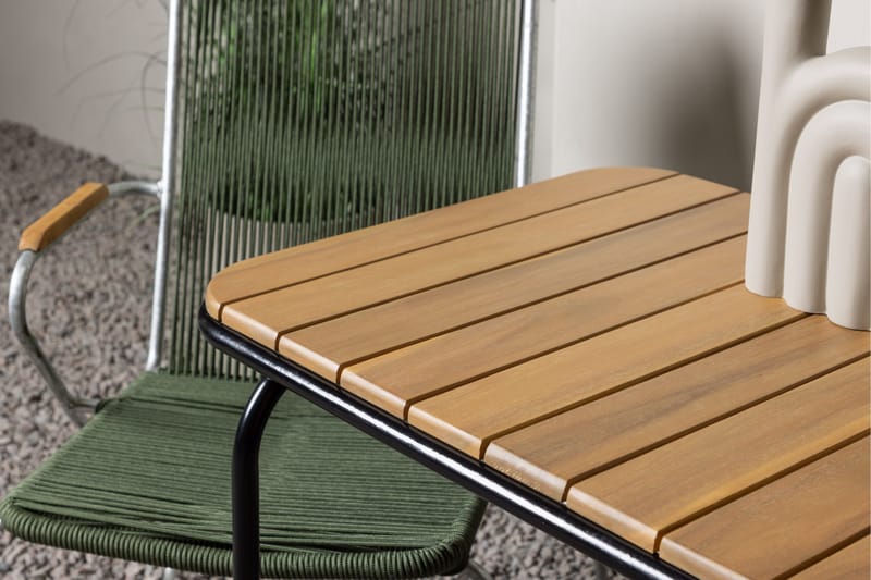 Holmbeck Cafésett 70 cm + 2 Bois Karmstoler - Grønn/Brun - Hagemøbler - Balkong - Balkongmøbler - Balkonggrupper