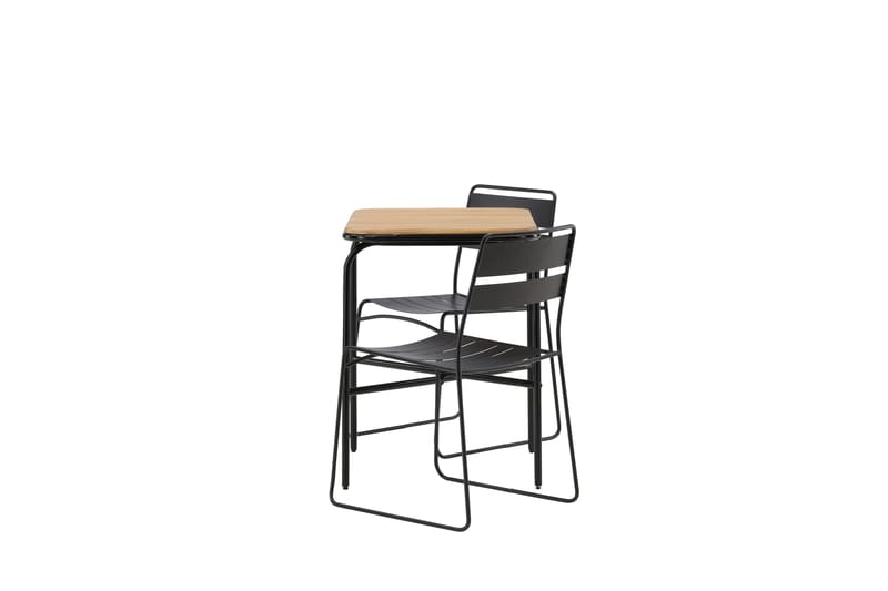 Holmbeck Cafésett 70 cm + 2 Lina Spisestoler - Svart/Brun - Hagemøbler - Balkong - Balkongmøbler - Balkonggrupper