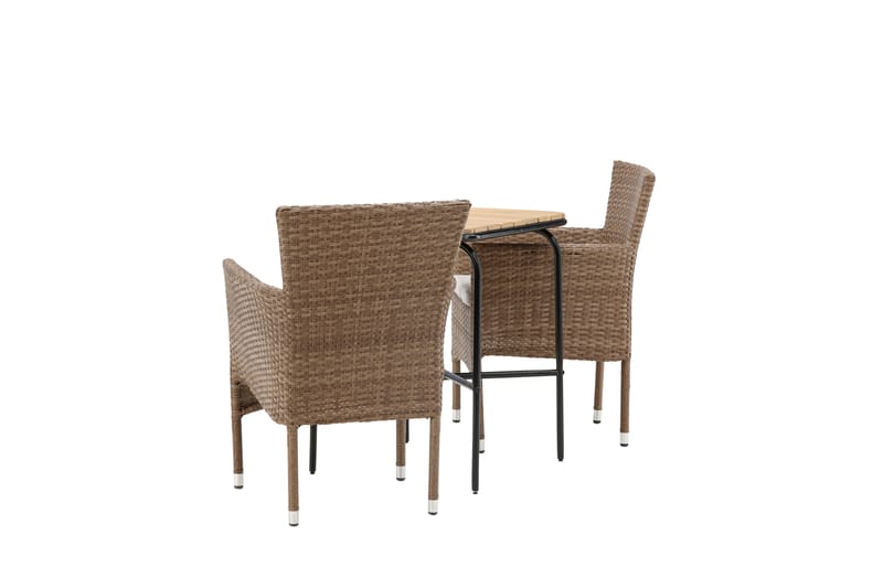 Holmbeck Cafésett 70 cm + 2 Malina Karmstoler - Brun - Hagemøbler - Balkong - Balkongmøbler - Balkonggrupper