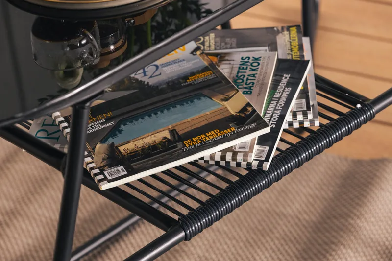 Lamborg Cafésett 120 cm Oval + 2 stoler - Glass/Svart - Hagemøbler - Hagegruppe - Cafesett