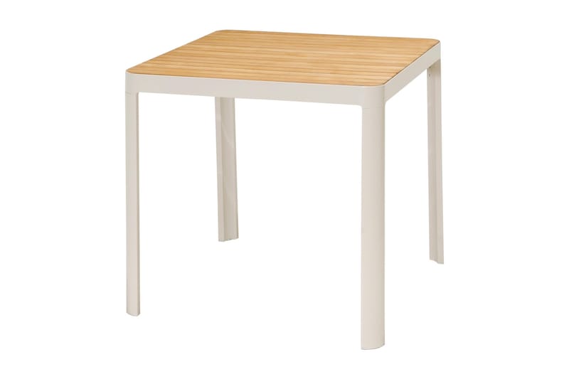 Portals Bargruppe 95 cm + Barstol - Hvit/Teak - Hagemøbler - Balkong - Balkongmøbler - Balkonggrupper