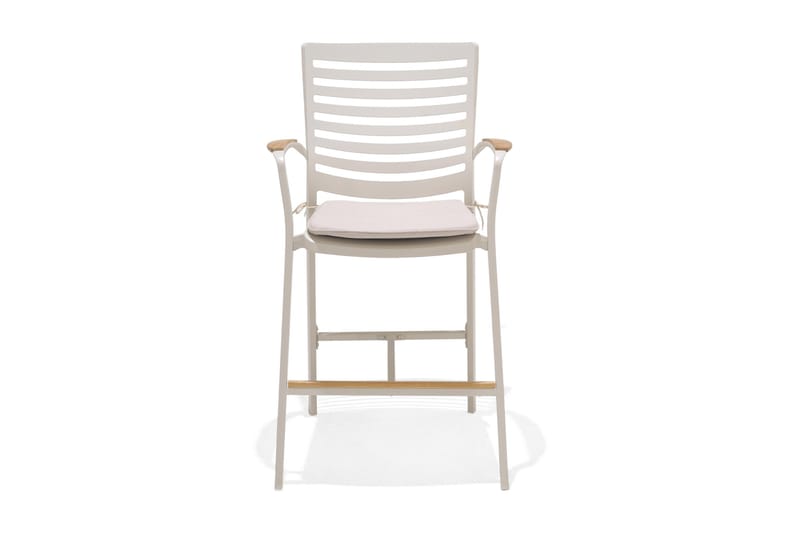 Portals Bargruppe 95 cm + Barstol - Hvit/Teak - Hagemøbler - Balkong - Balkongmøbler - Balkonggrupper