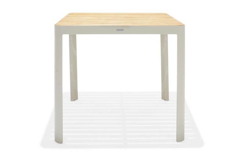 Portals Bargruppe 95 cm + Barstol - Hvit/Teak - Hagemøbler - Balkong - Balkongmøbler - Balkonggrupper
