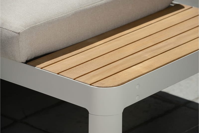 Portals Loungegruppe 2-seter - Hvit/Teak - Hagemøbler - Balkong - Balkongmøbler - Balkonggrupper