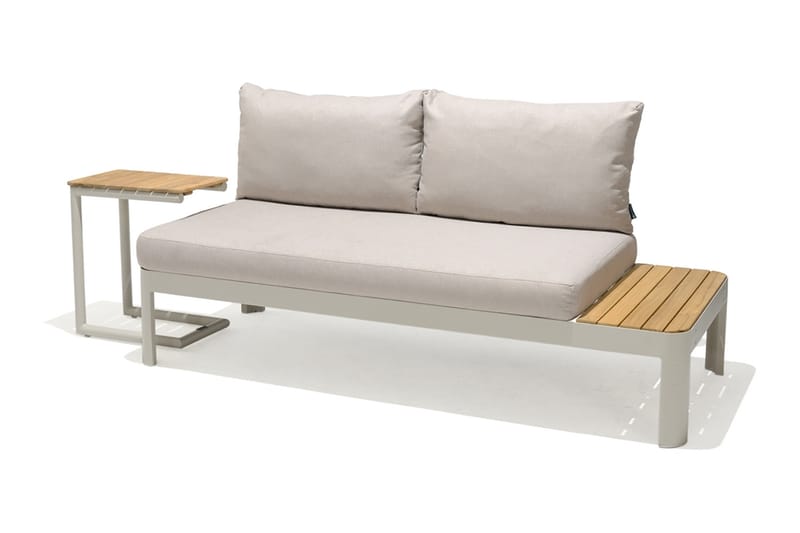 Portals Loungegruppe 2-seter - Hvit/Teak - Hagemøbler - Balkong - Balkongmøbler - Balkonggrupper