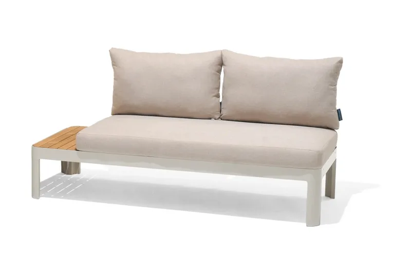 Portals Loungegruppe 2-seter - Hvit/Teak - Hagemøbler - Balkong - Balkongmøbler - Balkonggrupper