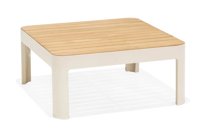 Portals Loungegruppe 4-seter - Hvit/Teak - Hagemøbler - Balkong - Balkongmøbler - Balkonggrupper