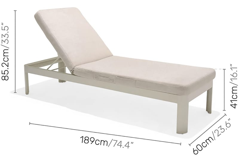 Portals Solsengsett med Pute - Hvit / Tre - Hagemøbler - Stoler & Lenestoler - Solseng & solvogner