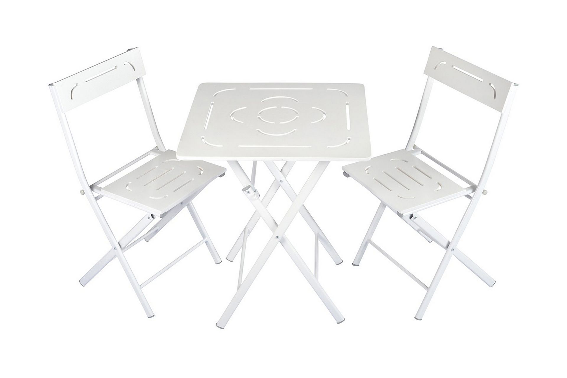 Riotorto Cafésett 60 cm Blomst + 2 Stoler - Hvit - Hagemøbler - Hagegruppe - Cafesett