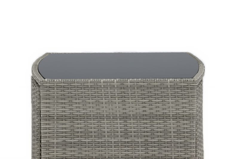 Savanna Cafésett 50 cm + 2 Spisestoler - Grå - Hagemøbler - Hagegruppe - Cafesett