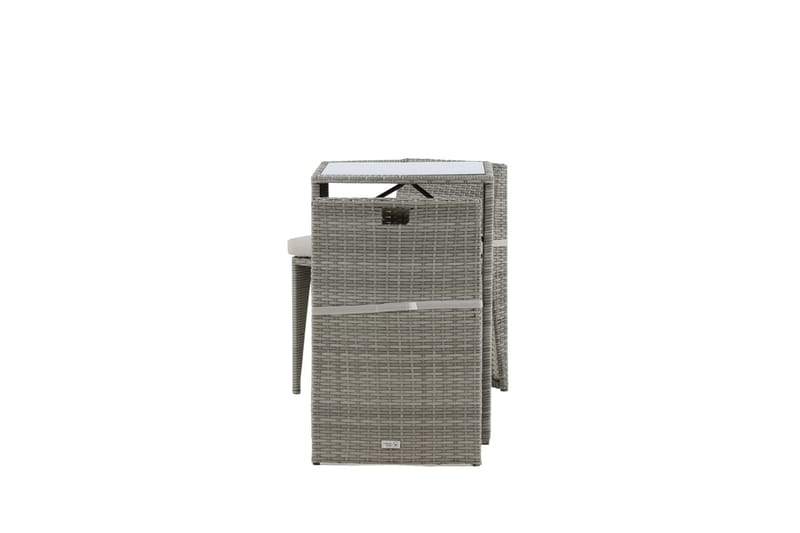 Savanna Cafésett 50 cm + 2 Spisestoler - Grå - Hagemøbler - Hagegruppe - Cafesett
