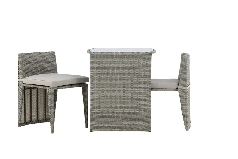 Savanna Cafésett 50 cm + 2 Spisestoler, Grå