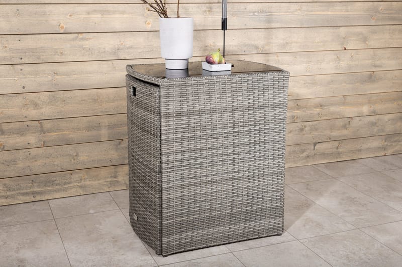 Savanna Cafésett 50 cm + 2 Spisestoler - Grå - Hagemøbler - Hagegruppe - Cafesett